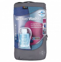 Sea to Summit Tek Towel Wash Kit XL Towel, Face Cloth & Wilderness Wash 40ml